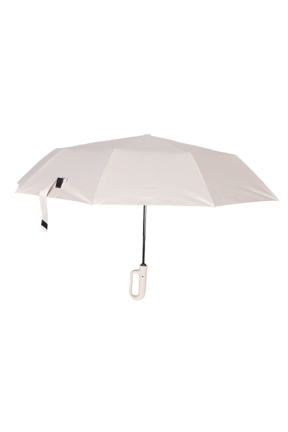 1Pack Compact Travel Umbrella Beige Color With Automatic Open Close Function And Wind Resistant Material