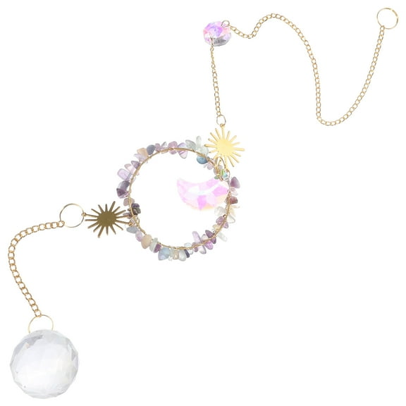 WASHWEPE 1Pack Crystal Sun Catcher for Window Iridescent Prism Hanging 1.18x2.55x16.70in