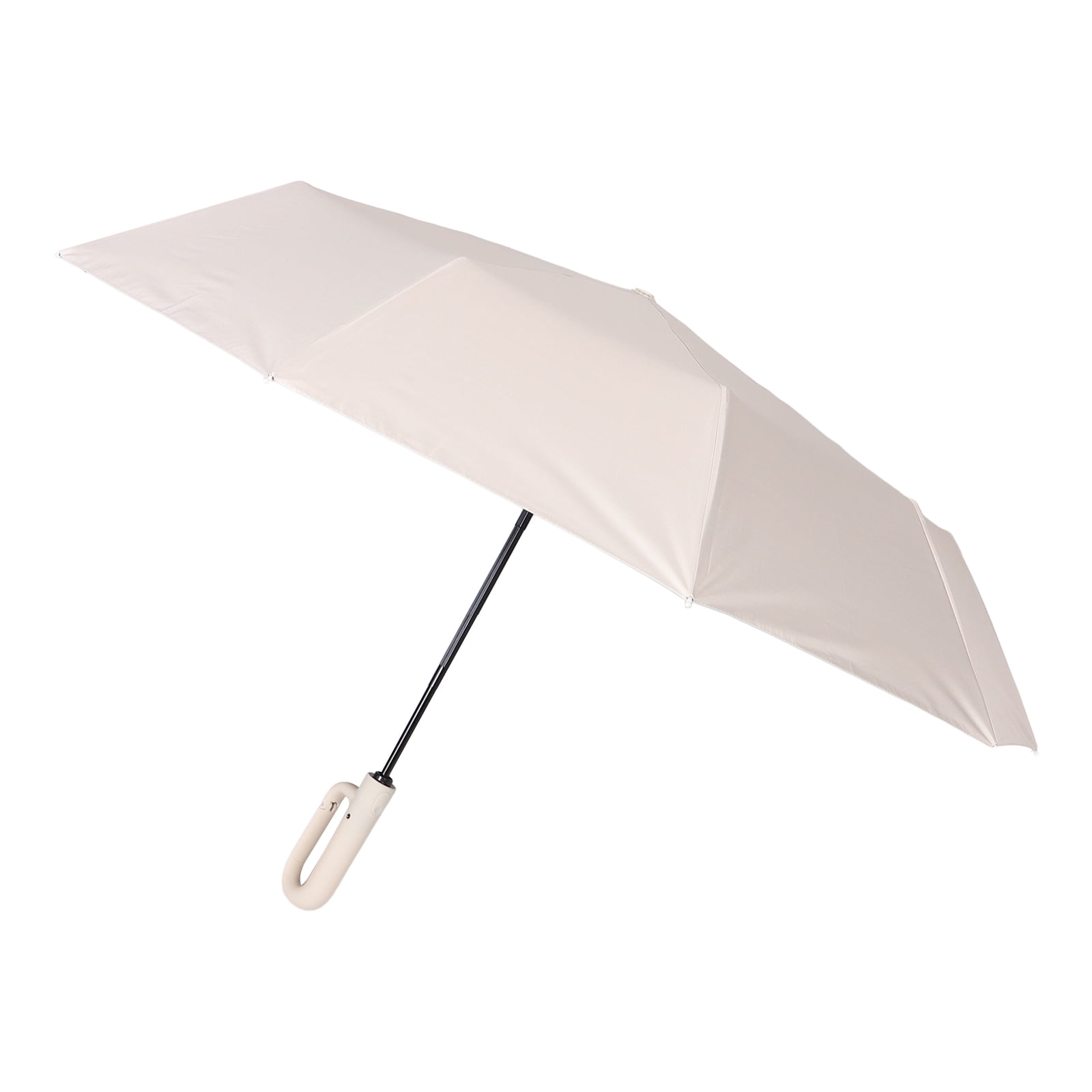 WASHWEPE Folding Umbrellas For Rain Beige Painted Steel 1Pack 41.7X41.7X28In