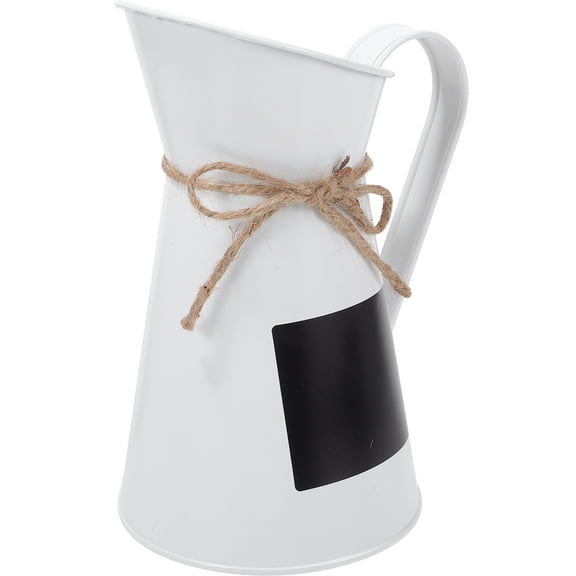 WASHWEPE Rustic Metal Bucket Flower Pot Garden Decor 1Pack 7.9x4.3in