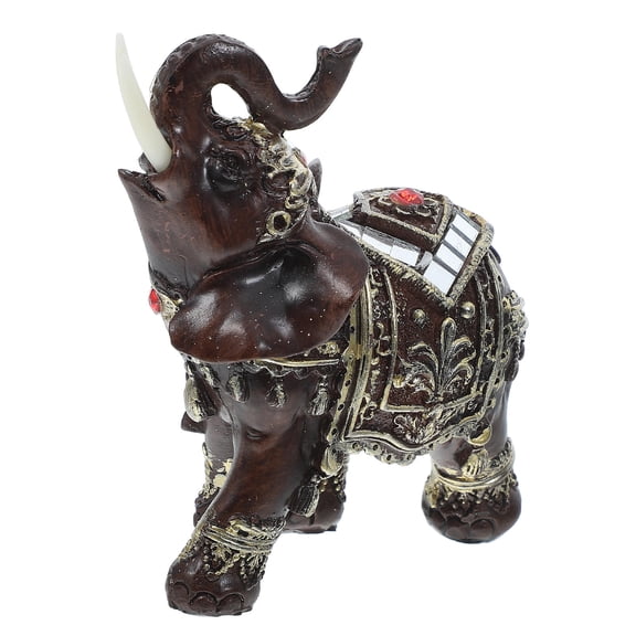 WASHWEPE 1Pack Decorative Resin Elephant 10X7.9X2In For Living Room Decor