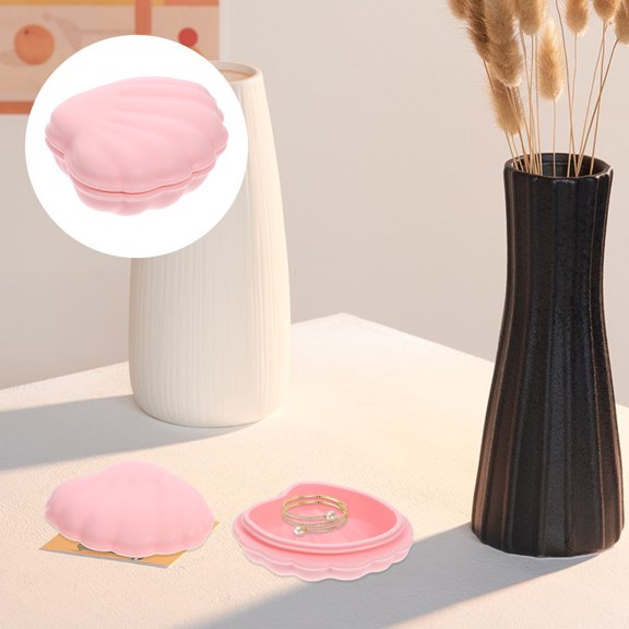 WASHWEPE Convenient Jewelry Box Earrings Container Pink 1Set