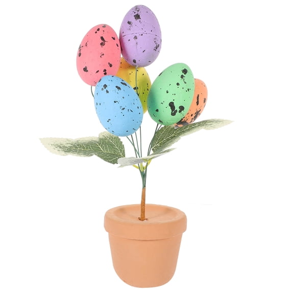 WASHWEPE washwepe 1pc multi color easter style egg shaped plastic foam decorative eggs for home decor