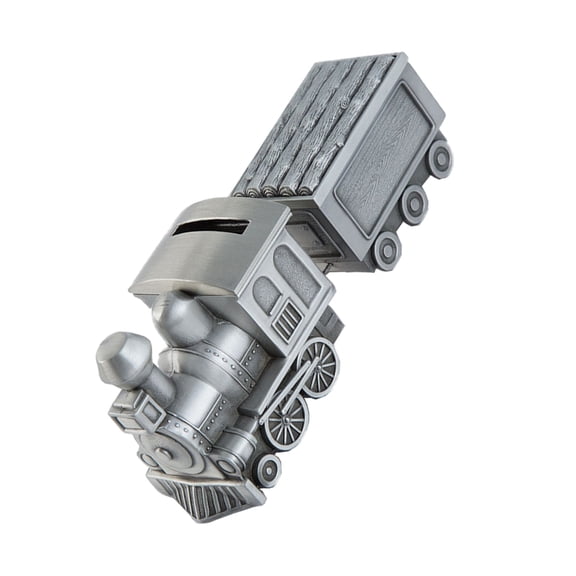 WASHWEPE 1Pack Engine Model Train Piggy Bank for Home Decoration Grey Style