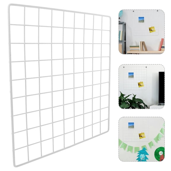 WASHWEPE 1Pack Grid Wall Photo Display 12.9X12.9X0.08In Iron Square Grid For Supermarkets
