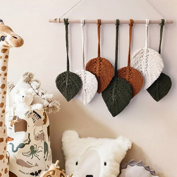 WASHWEPE 1Pack Handmade Macrame Wall Decor Multi Colored Cotton 15.7x19.3in for Home Decor