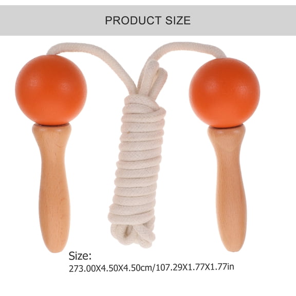 WASHWEPE Wear Resistant Wooden Handle Jump Rope for Fitness Endurance Training Exercise