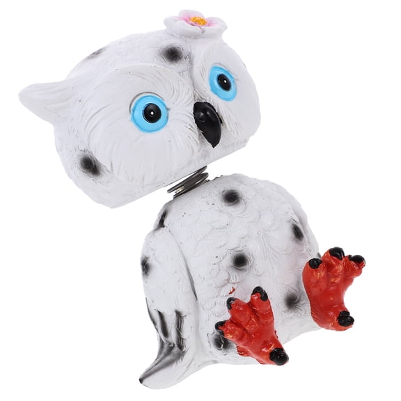 WASHWEPE Decorative White Resin Owl Figurine for Desktop and Garden Indoor Use
