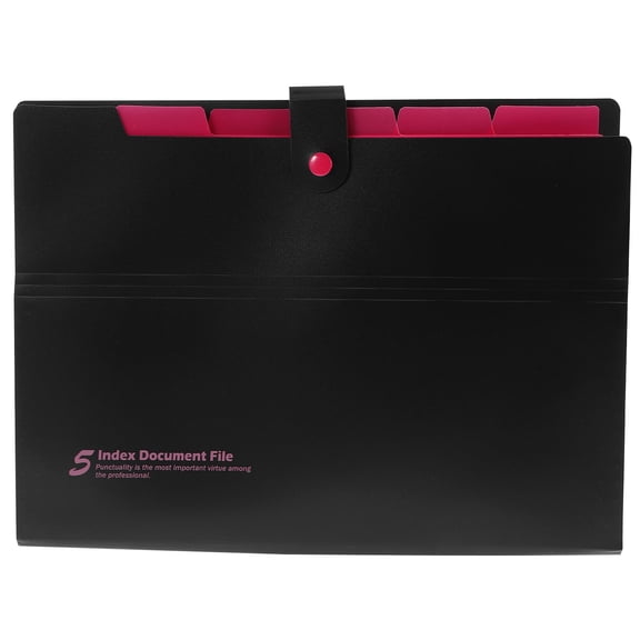 WASHWEPE 1Pack Pink Portable File Folder Organizer for Business Meetings Multi-Layer Document Storage Bag