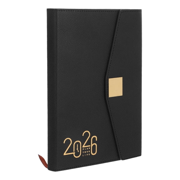 WASHWEPE Weekly Planner Notebook Black for Office and Home Use with Ink Resistant Thick Paper