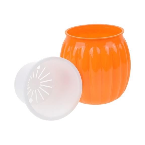 WASHWEPE 1Pack Self Water-absorbing Flower Pot In Pumpkin Shape For Indoor Gardening
