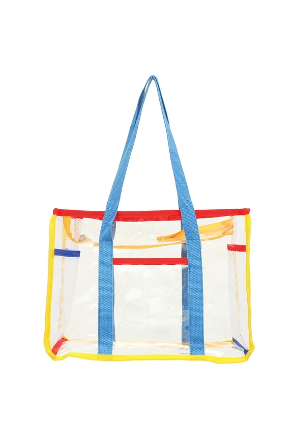 1Pack Transparent Beach Tote Pool Bags Compact PVC Material for Outdoor Activities 14X10X6in
