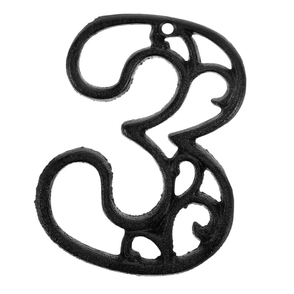 WASHWEPE 1Pack Weather Resistant Hollow Iron House Number Decor for Gardens and Houses 4.3x3.3x0.2in