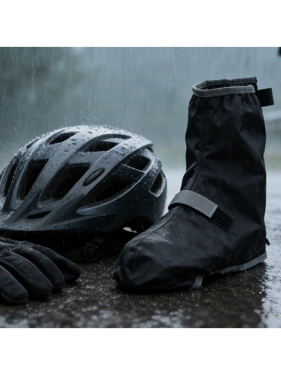 1Pair Black Waterproof Shoe Covers Rain Boot Covers Non Slip Outdoor Gear