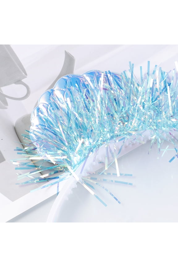 1Pc Comfortable Mermaid Headpiece with Shell Star and Floral Mesh Decoration for Festival Use