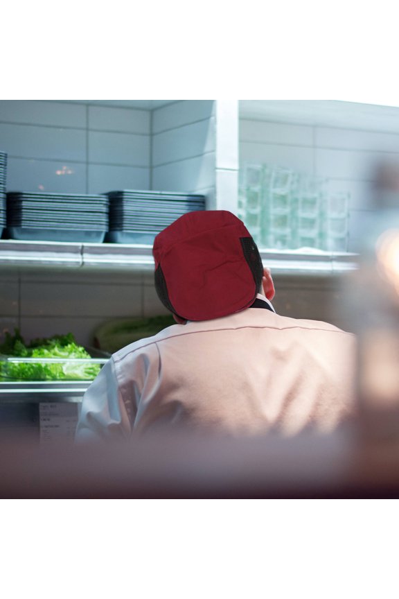 1Pc Red Cotton Cooking Hat Comfortable Chef Turban for Catering and Restaurant