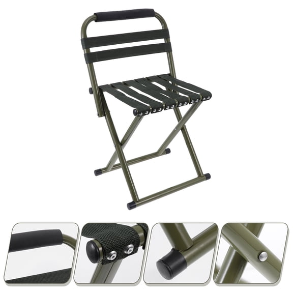 WASHWEPE 1Pc Small Portable Chair for Camping and Fishing 11.8x13.8x10.8in