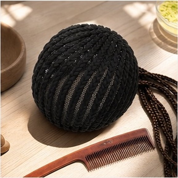 WASHWEPE 1Pc Soft Stretchable Black Wig Cap Mesh for Cornrow Braids and Crochet Wig Making