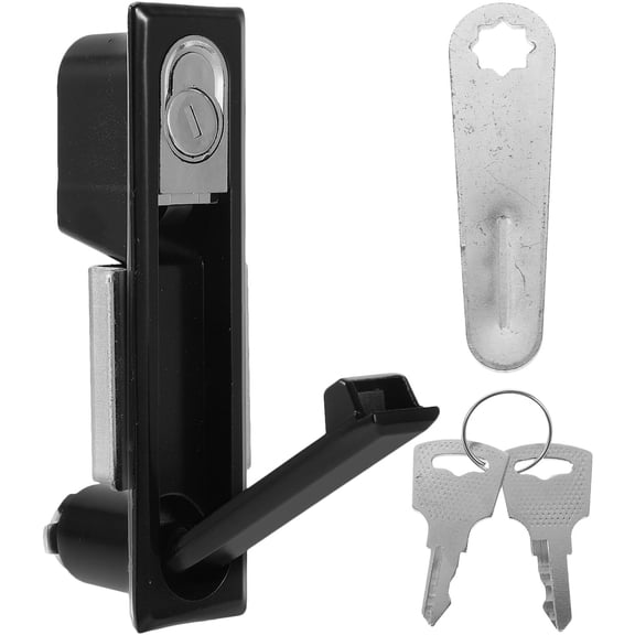 WASHWEPE 1Pc Useful Door Lock Black Durable Electric Box Latch for Home Furniture and Cabinets