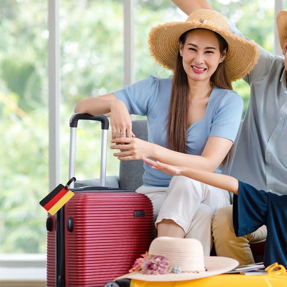 WASHWEPE 1Pcs 3D Flag Luggage Tag Multi Color PVC Anti Loss Identification Travel Accessories 6.88X2.55X0.08In