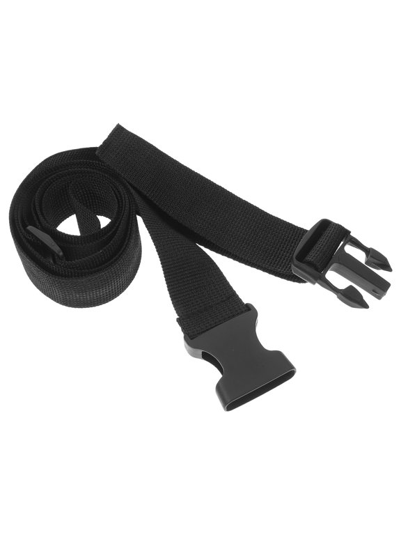 1Pcs Black Plastic Adjustable Utility Bag Strap For Backpack Luggage Travel 58.95In X 1.77In X 0.51In