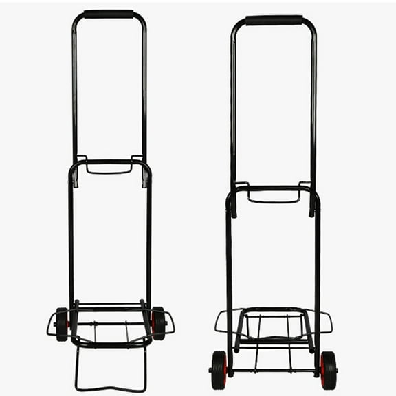 WASHWEPE 1Pcs Black Portable Hand Truck with Cushioning for General Users