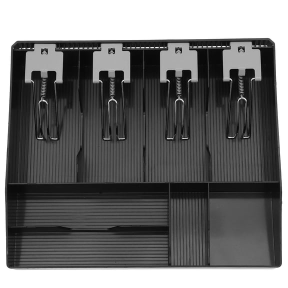 WASHWEPE Money Organizer Storage Box Black ABS 1Set for Retail Stores