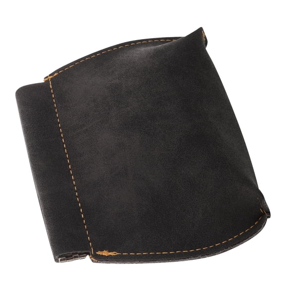 WASHWEPE 1Pcs Black Rectangular Men Wallet With Spring Closure For Cash And Coins Storage Business Trip Use