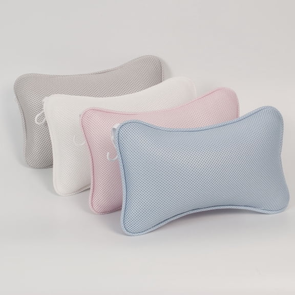 WASHWEPE 1Pcs Bone-Shaped Bath Pillow for Alcove Bathtubs with Non-Slip Fabric 26x7.5in