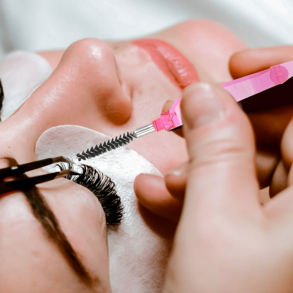 WASHWEPE 1Pcs Folding Eyelash Comb for Eyebrow and Lash Grooming with Red Plastic and Compact Design