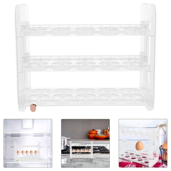 WASHWEPE 1Pcs Fridge Egg Stand for Home Users 9.8x7.9x4.3in