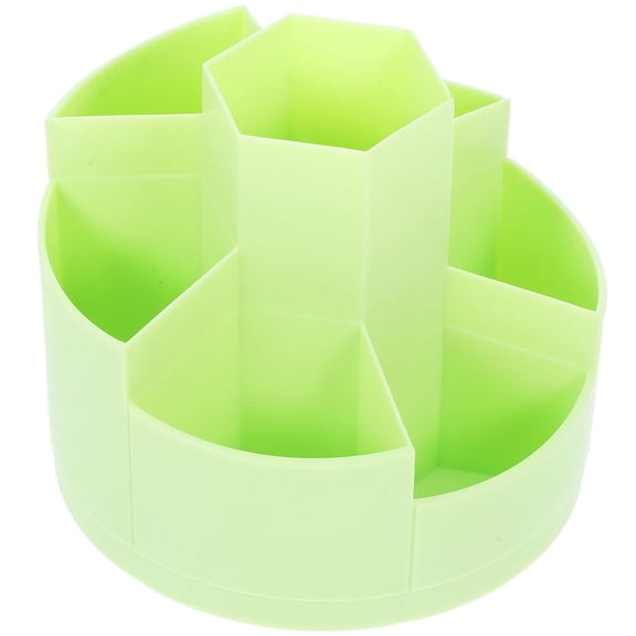 WASHWEPE 1Pcs Green PP Plastic Hexagonal Rotating Pen Holder Desk Organizer for Office 13.00X13.00X11.30CM
