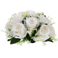 thumbnail image 1 of WASHWEPE 1Pcs Party Decoration Artificial Flowers White Pu Lace Satin Half Sphere Home Decor, 1 of 8