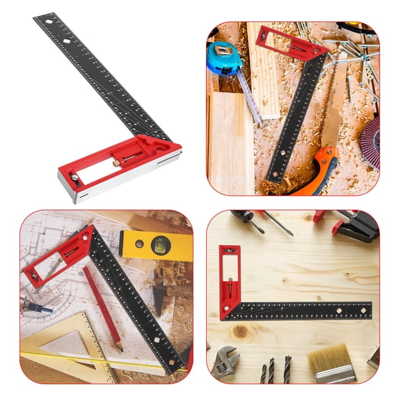 WASHWEPE 1Pcs Protractor Angle Woodworkers Edge Ruler Aluminium Alloy Measuring Tool for Construction
