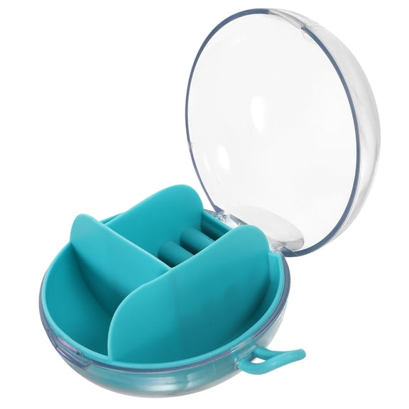 WASHWEPE 1Pcs Rectangular Sky-Blue ABS TPE Jewelry Storage Box for Travel Use