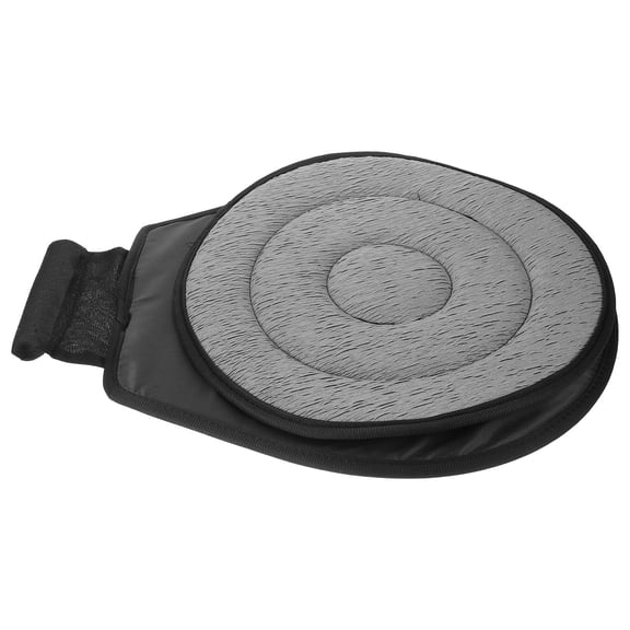 WASHWEPE 1Pcs Round Grey EVA Fabric Pleated Cloth Swivel Seat Cushion for Car Use 360 Degree Rotation Comfort Support