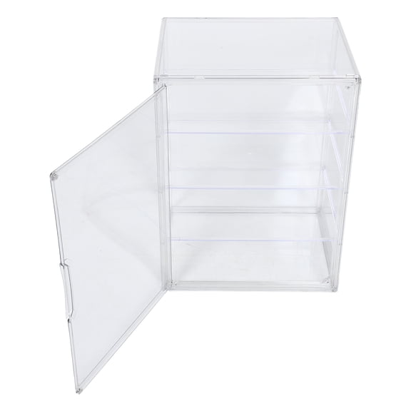 WASHWEPE Transparent Acrylic Bread Display Case with 4 Adjustable Shelves and Magnetic Door