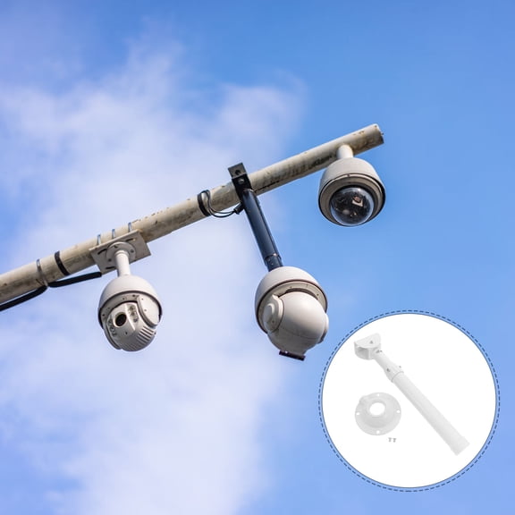 WASHWEPE 1Pcs White Aluminium Alloy Camera Bracket for Security Camera Wall Mount Adjustable Angle Indoor Outdoor