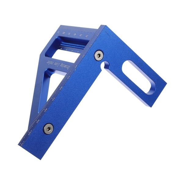 WASHWEPE 1Set Aluminum Alloy Woodworking Triangle Ruler for Angle Measurement and Line Drawing 4.4x3.1x3.1in