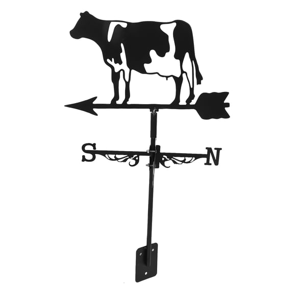 WASHWEPE 1Set Iron Wind Direction Indicator Decorative Weather Vane for Lawn Roof Use