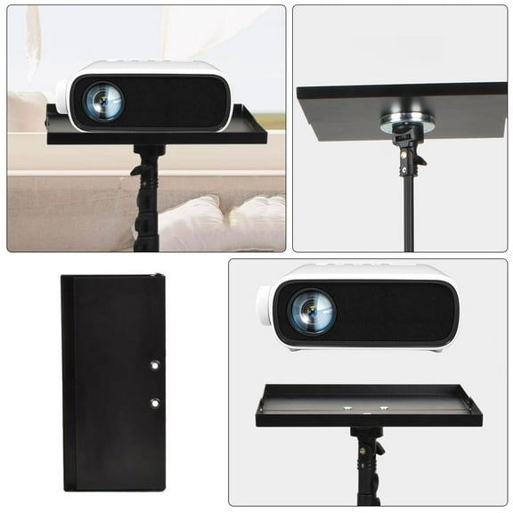 WASHWEPE 1Set Black Steel Projector Stand Tray Multi Functional For General Users And Travel