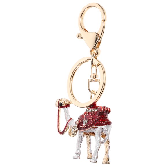 WASHWEPE 1Set Cute Animal Keychains Key Ring Zinc Alloy With Rhinestones For Keys Bags And Luggage Hanging