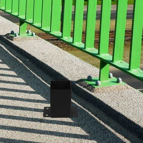 WASHWEPE 1Set Easy Install Black Deck Post Anchors Base Plate Bracket for Pergola and Porch Rails