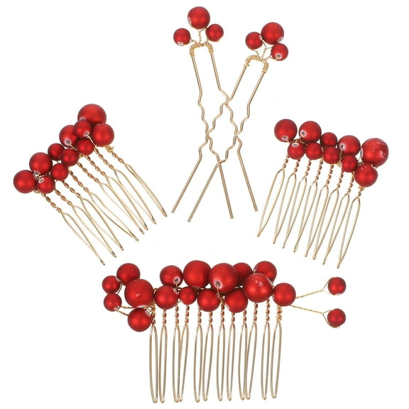 WASHWEPE 1Set Elegant Metal Hair Combs for Women Bridal Wedding Hair Holding