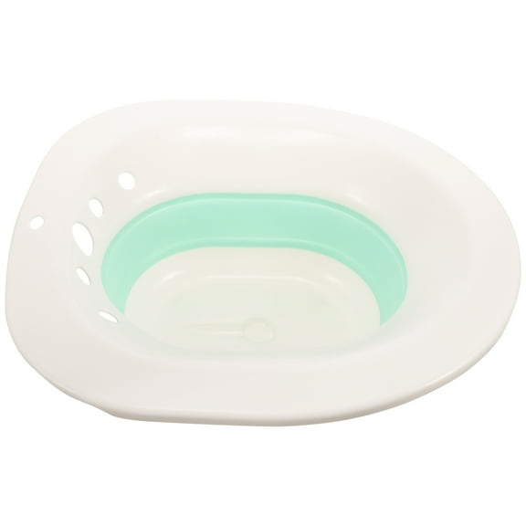 WASHWEPE 1Set Foldable Rectangular Bidet Wash Basin for Nursing Care Green TPR Portable Toilet Care Basin