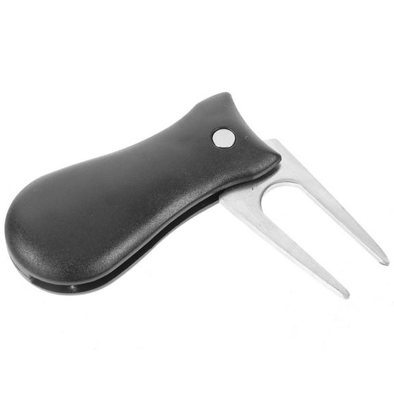 WASHWEPE Divot Repair Tool Practical Golf Divot Repair Fork Plastic Black 1Set 4.3x1.2in