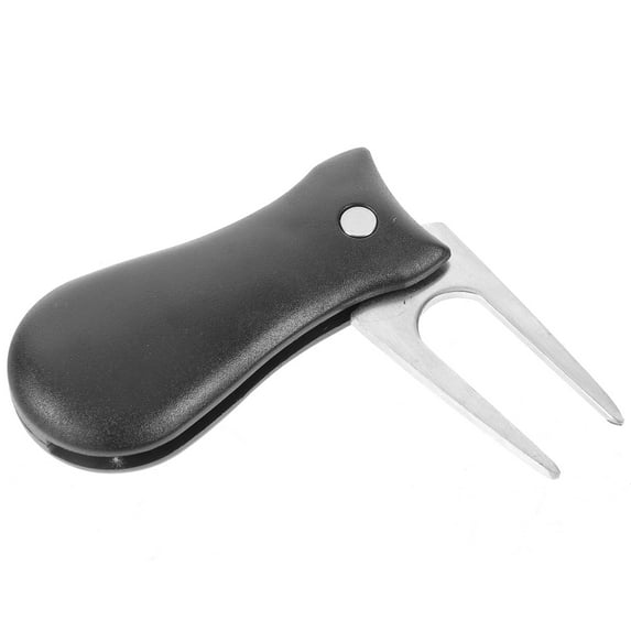 WASHWEPE Divot Repair Tool Practical Golf Divot Repair Fork Plastic Black 1Set 4.3x1.2in