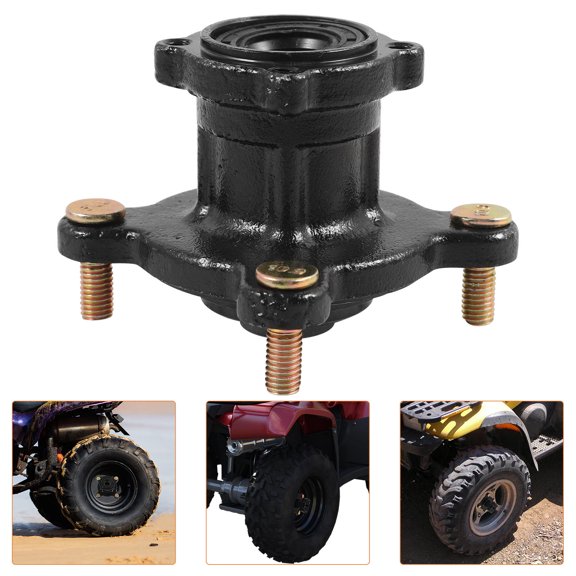 WASHWEPE Go Kart Front Wheel Hub Black Metal Stable Axle Versatile Use