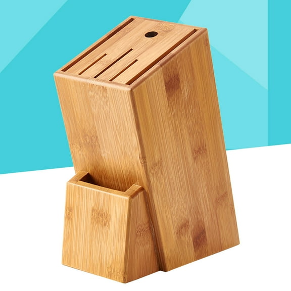 WASHWEPE 1Set Kitchen Utensils Holder Bamboo Rack Organizer for Cutlery Storage and Knife Display Modern Style