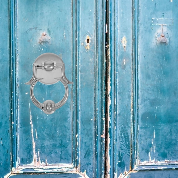 WASHWEPE 1Set Plated Silver Front Door Knocker with Unique European Design Durable Metal Door Supply